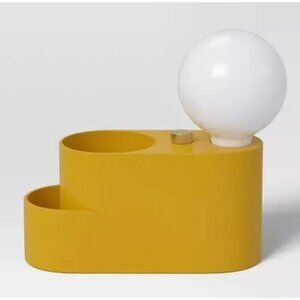 Room Essentials Yellow Organizer LED Lamp With Dimmable Touch Switch & Built-In